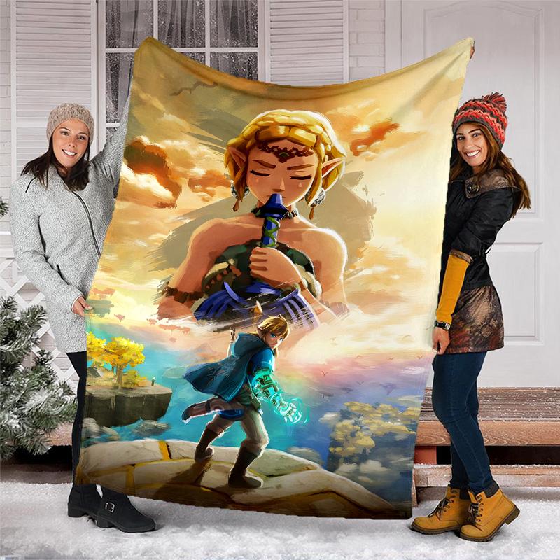 1pc Game Zelda Theme Blanket - Digital Print, Polyester, Cozy for All Seasons, Perfect for Outdoor, and Travel