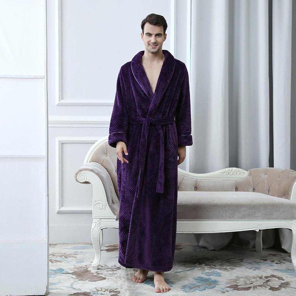 Paar solide verdickte Fala Fleece Bademantel Robe Pyjamas Bund Taschenanzug
