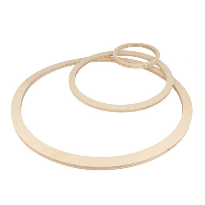 Cercle en bois - ARTEMIO - Lot de 6 - 13, 26 et 40 cm - Beige - DIY Décoration