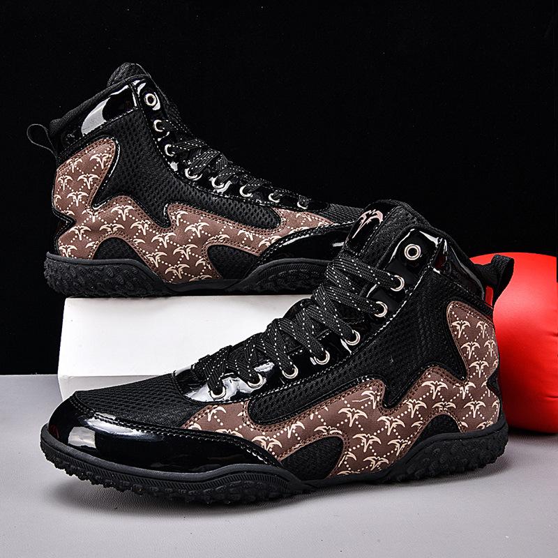 

Professional boxing shoes men s children s wrestling training shoes women s fitness fighting Sanda special shoes children s free fighting shoes 44
