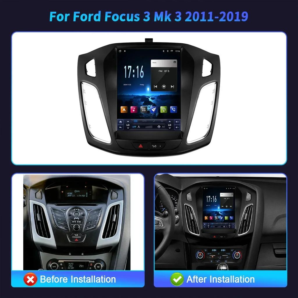 9.7inch Android 14 Car Radio For Ford Focus 3 Mk 3 2011-2019 Carplay 4G Multimedia Players GPS autoradio car monitor screen GPS
