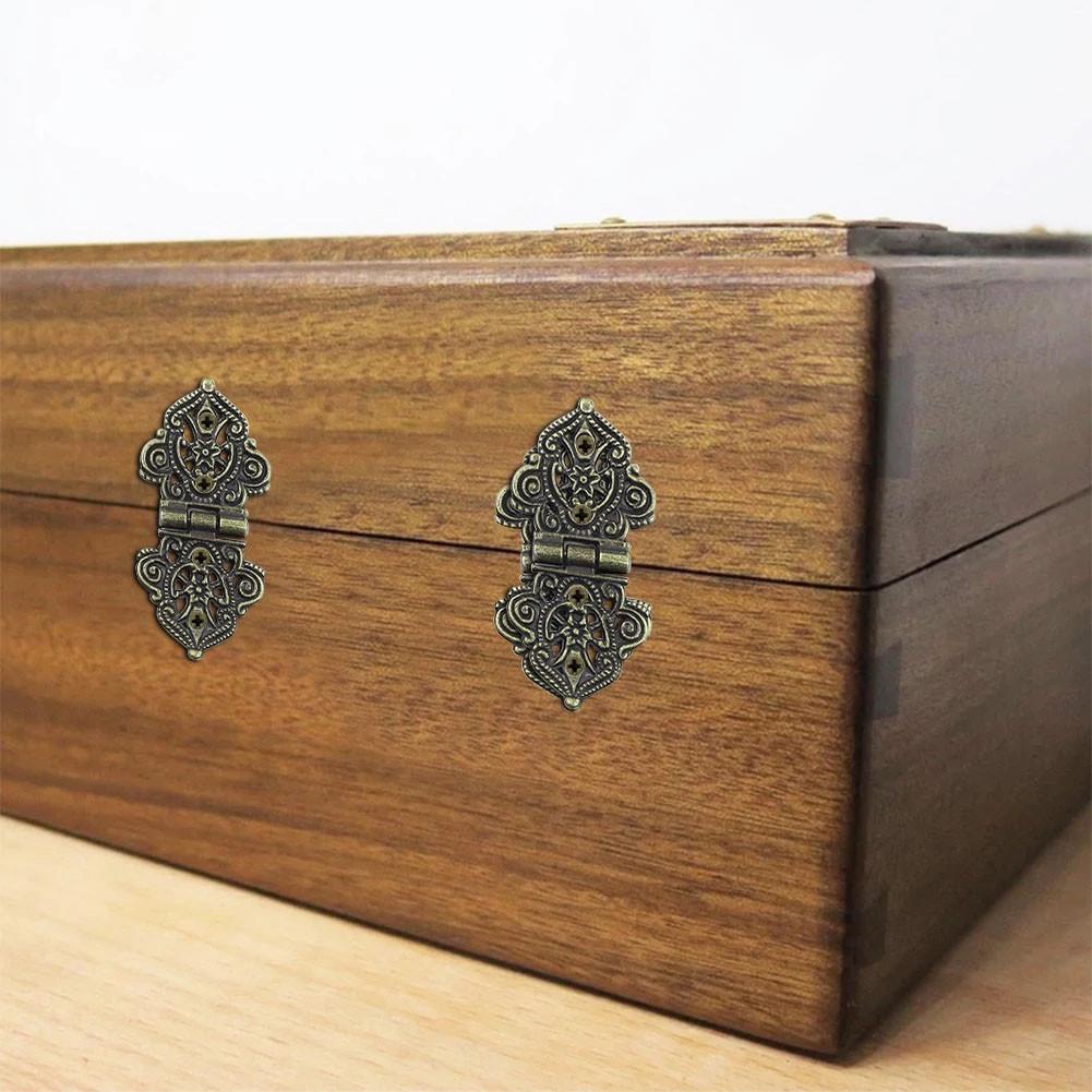 10Pcs 53x28mm Antique Decorative Hinges Wood Box Furniture Door Hardware Hot