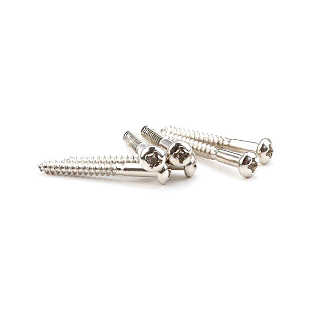 6Pcs Metal Electric Guitar Accessories Screws Round Head Bridge Tail Screws Electric Guitar Bass Lock Mounting Screws