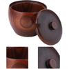 TOPINCN Solid Wood Jar Sugar Bowl Salt Seasoning Box Japanese with Spoon and Lid Kitchen Tool