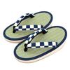Takeharu Kids' Tatami Sandals for Boys, Made In Japan, Genuine Tatami Mats with Sponge Soles, Checkered/Navy (120), 20cm