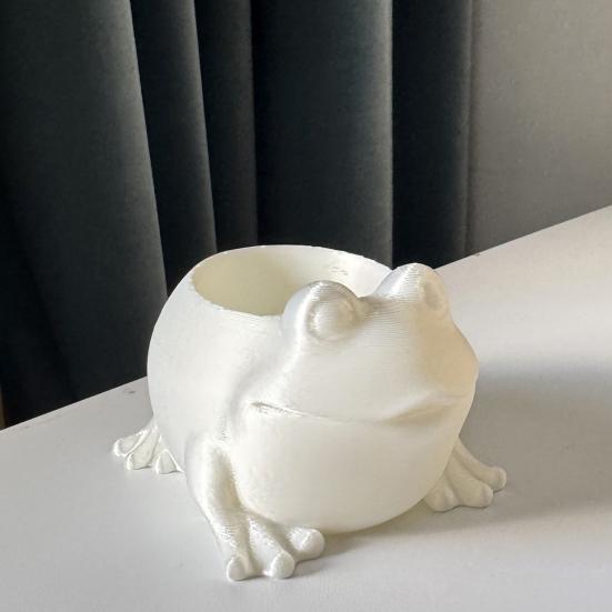 3D Tištěný Žabí Květináč Vnitřní Venkovní Tvar Zvířete Sukulenty Bylinky Květináč Nádoba Domácí Balkon Zahrada Dekorace