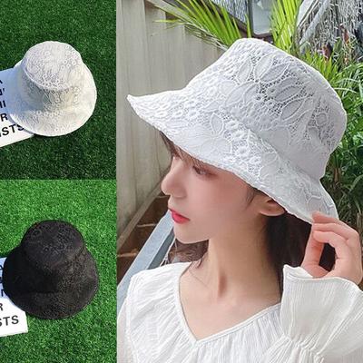 Outdoor Atmungsaktive Damen Hohl Fischer Kappe Blume Sonnenhut Eimer Hut