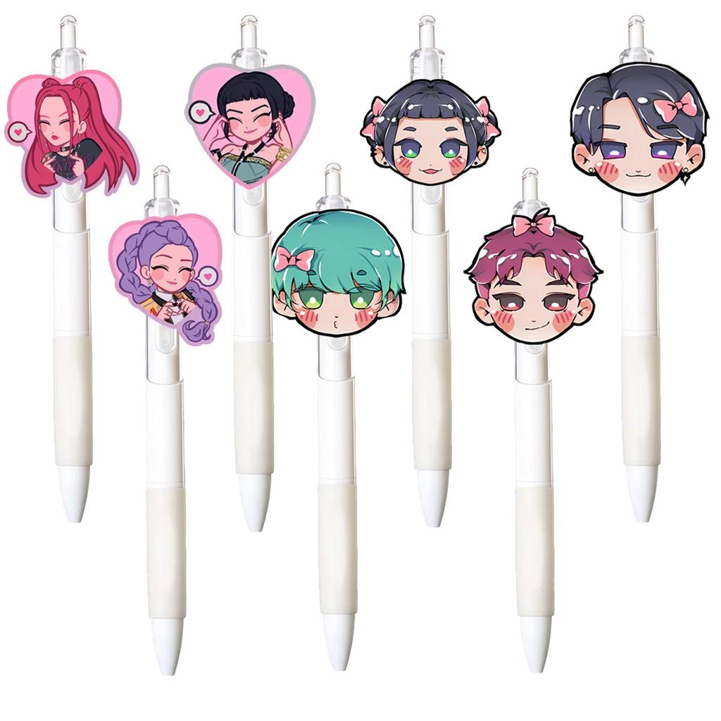 Demon Hunters 0.5Mm Pen for K-Pop Black Pen Student Take Exam Draw Game Anime Cartoon Figure Stationery Study Supplies Kids Gift