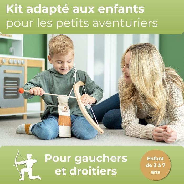 Tir à l'arc pour enfant - bowrilla - arc en bois - 5 flèches - 4 cibles - carquois réglable