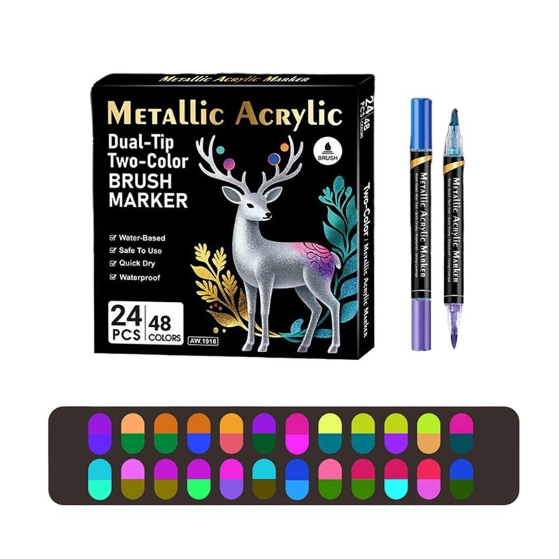 Double Sided Art Pens With Soft Brush Tips Watercolor Markers Pens For Creative Coloring Projects And Handmade Crafts