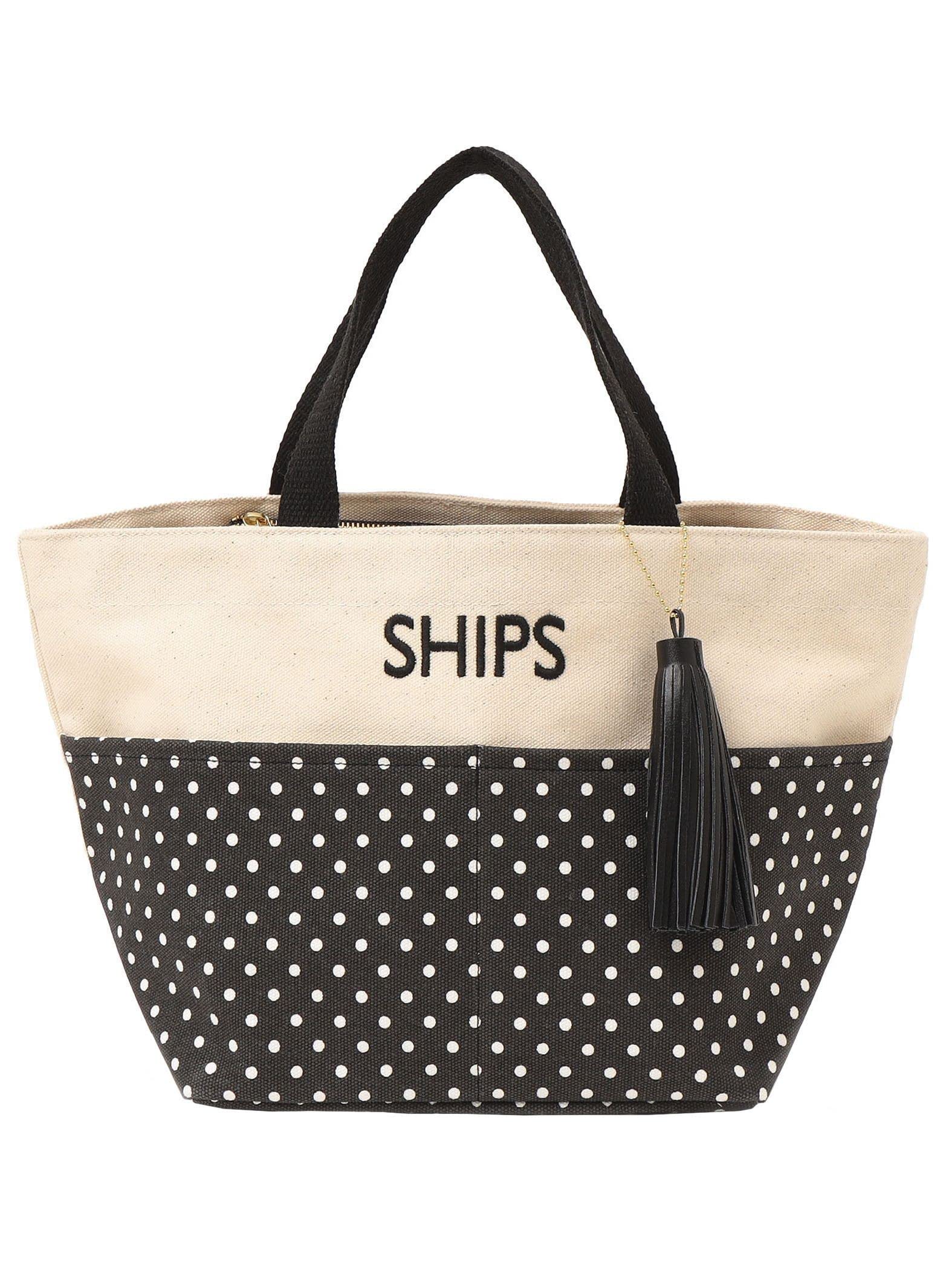 

Ships for Women Tassel Pocket Tote Bag Dot 310030471 Dark Gray ONE SIZE