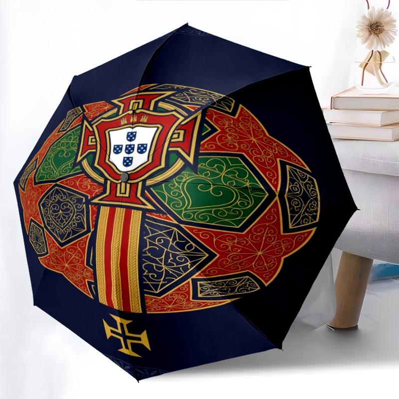 Royal Heraldry Regal Symbols Folding Umbrella Umbrella Durable Light Sun Umbrella Three Folds