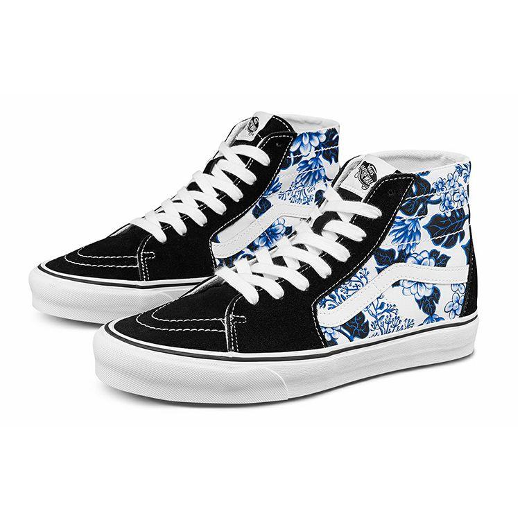 Vans Sk8-Hi Tapered Floral Blue Unisex Sneakers White VN0A4U16Y6Z