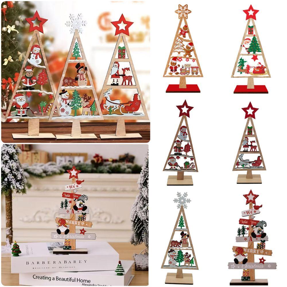 Multicolor Christmas Decoration Xmas Tree Shape Tabletop Ornament  Holiday Decoration