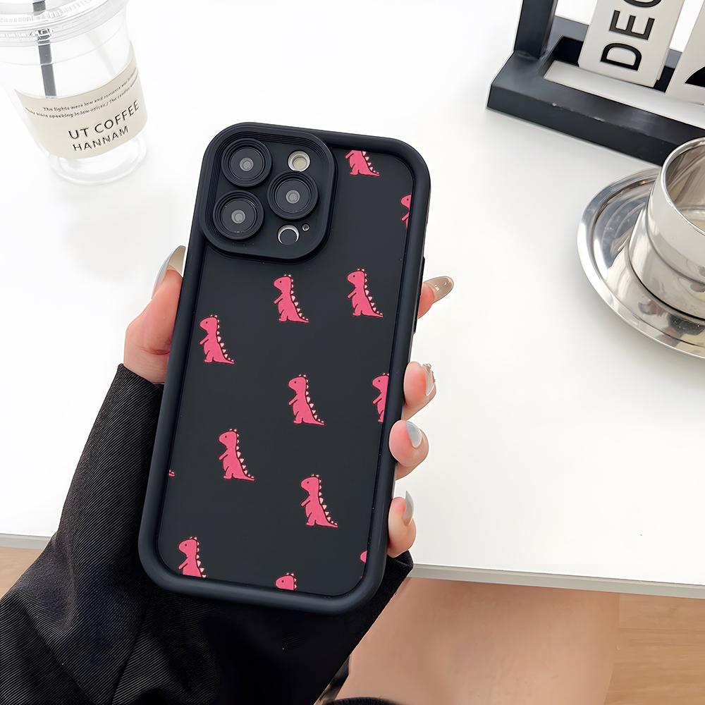 

Cartoon Cute Dinosaur Phone Case Soft Silicone For IPhone 17 16 15 14 13 12 Mini 11 Pro Max Plus Camera Lens Protection Cover iPhone 14 Pro Max