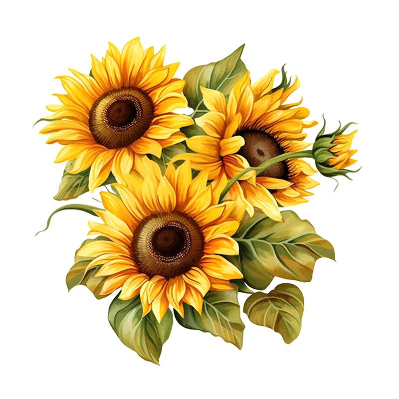 

1 шт. Водонепроницаемая наклейка на стену в виде букета подсолнухов, декор для ванной комнаты, туалета, гостиной, шкафа, холодильника, наклейки для украшения дома