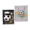 Football Inspires Ceramic Mug With Comfortable Handle Great For Hot Beverages 400ml Drinking Cup With Lid