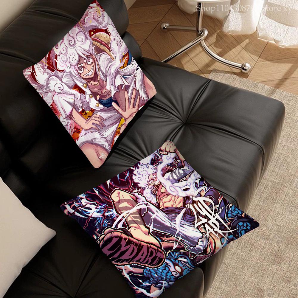 One Anime Pieces Monkey D. Luffy Pillow Case Fashion Square Pillowcase Bedroom Sofa Room Ins Decoration Leisure Cushion Cover