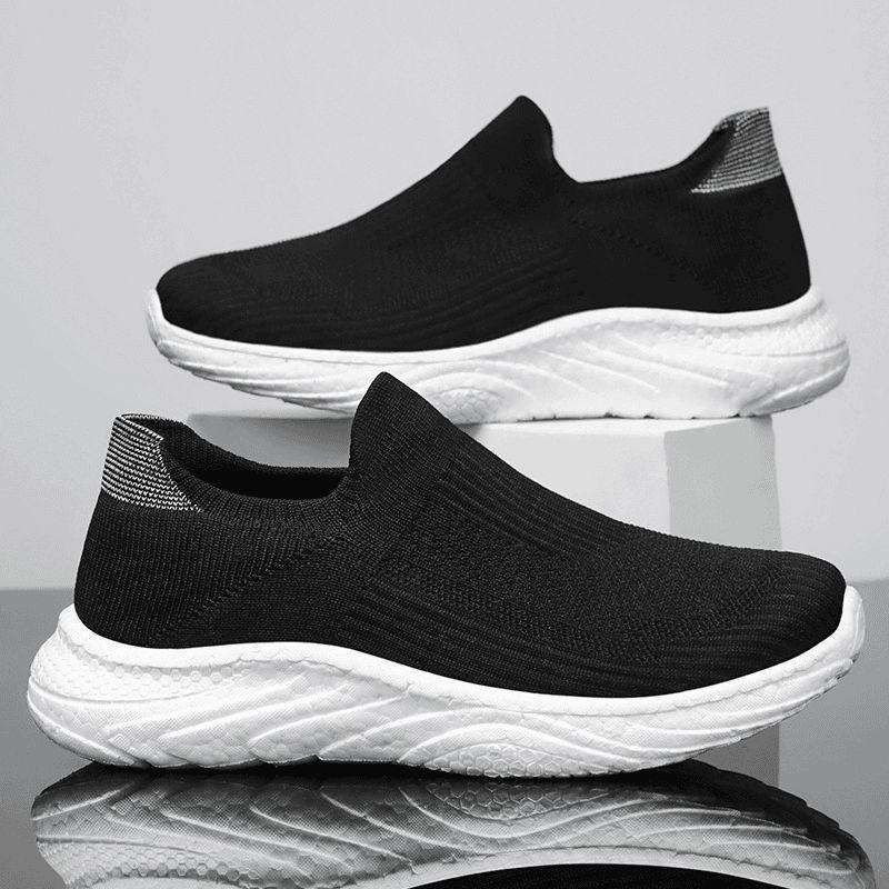 Sneakers new shoes casual shoes soft sole trend one pedal running men's shoes men's shock absorption