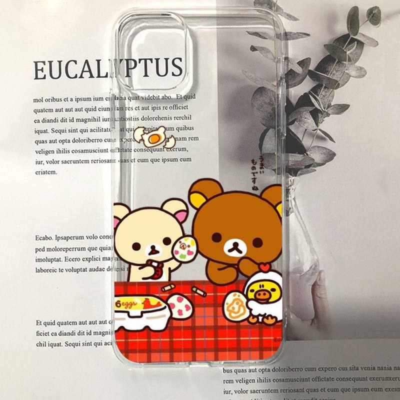Rilakkuma Kawaii Phone Case For iPhone 11 12 13 14 Mini Pro Max XR X XS TPU Clear Case For 8 7 6 Plus SE 2020