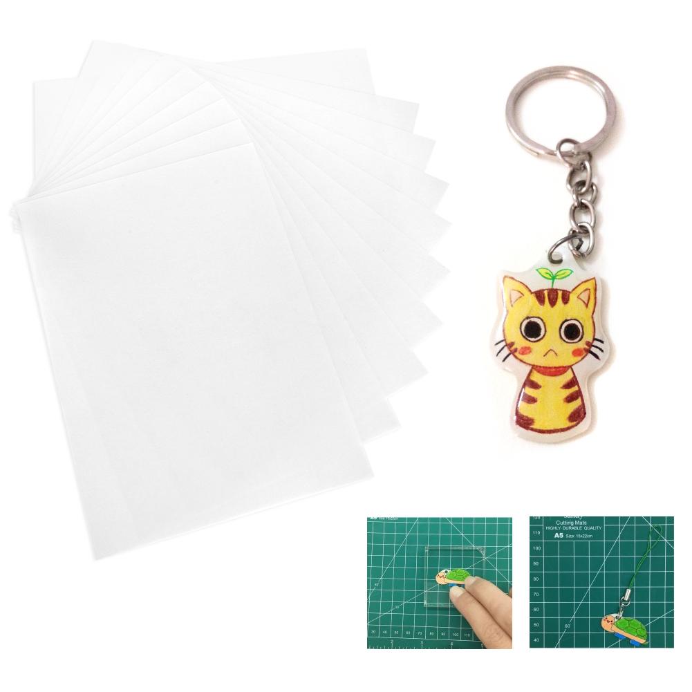 20Pcs Shrink Film Semitransparent Heat Shrinkable HandPainted  Sheet 0.2mm 20145#