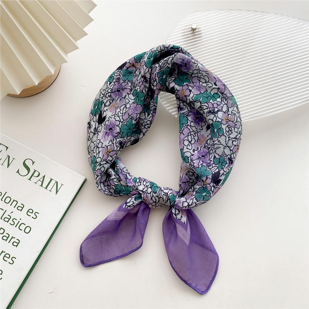 58 Cotton Linen Silk Scarf - Versatile Korean Fashion Neck and Head Bandana for Women
