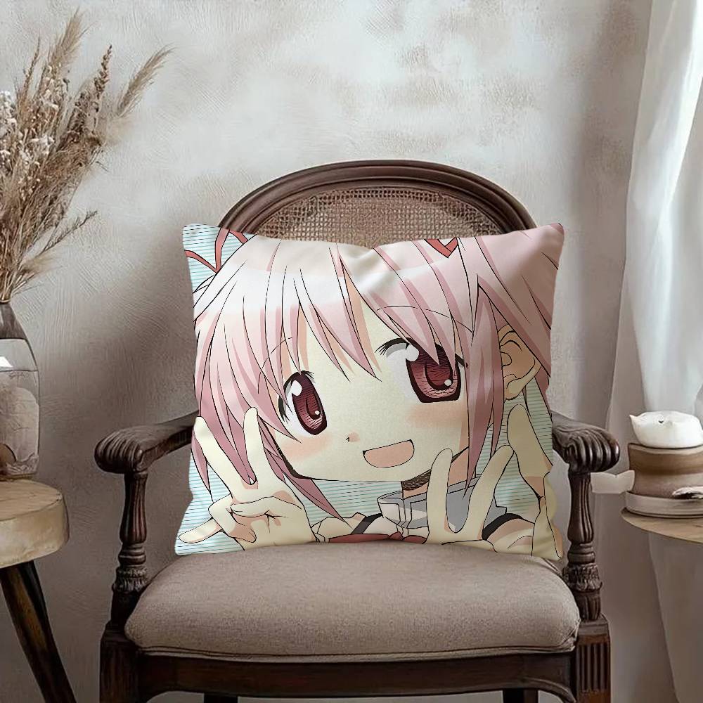 P-Puella Magi K-Kaname Madoka Maple Design Cushion Cover Happy Autumn Harvest decor Holiday Decorati Pillow Cover