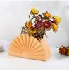 Fan-shaped Art Vase Flowerpot Ceramic Hydroponic Vase Flower Arrangement Home Decor Desktop Ornaments Garden Decoration