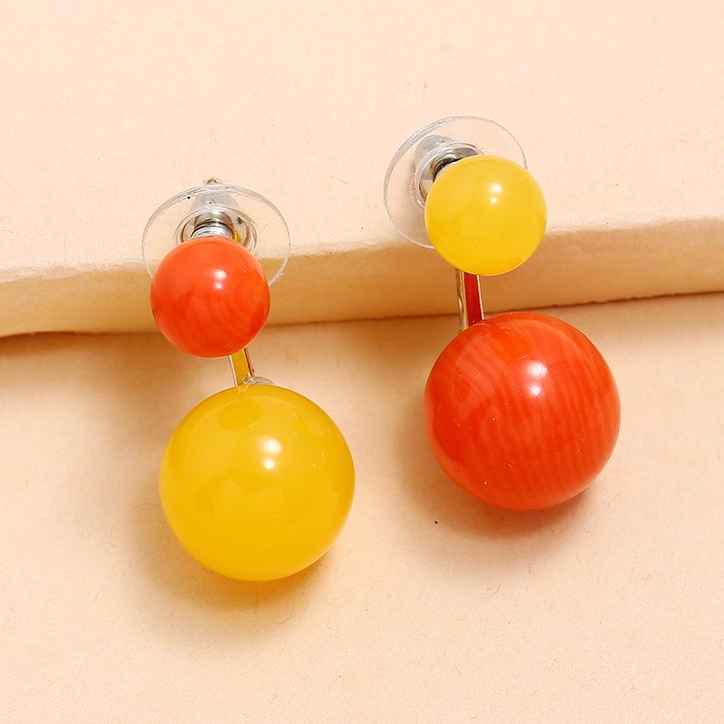 Japanisch-Koreanische Asymmetrische Süßigkeitenfarbene Ohrstecker - Vielseitiges Kugeldesign