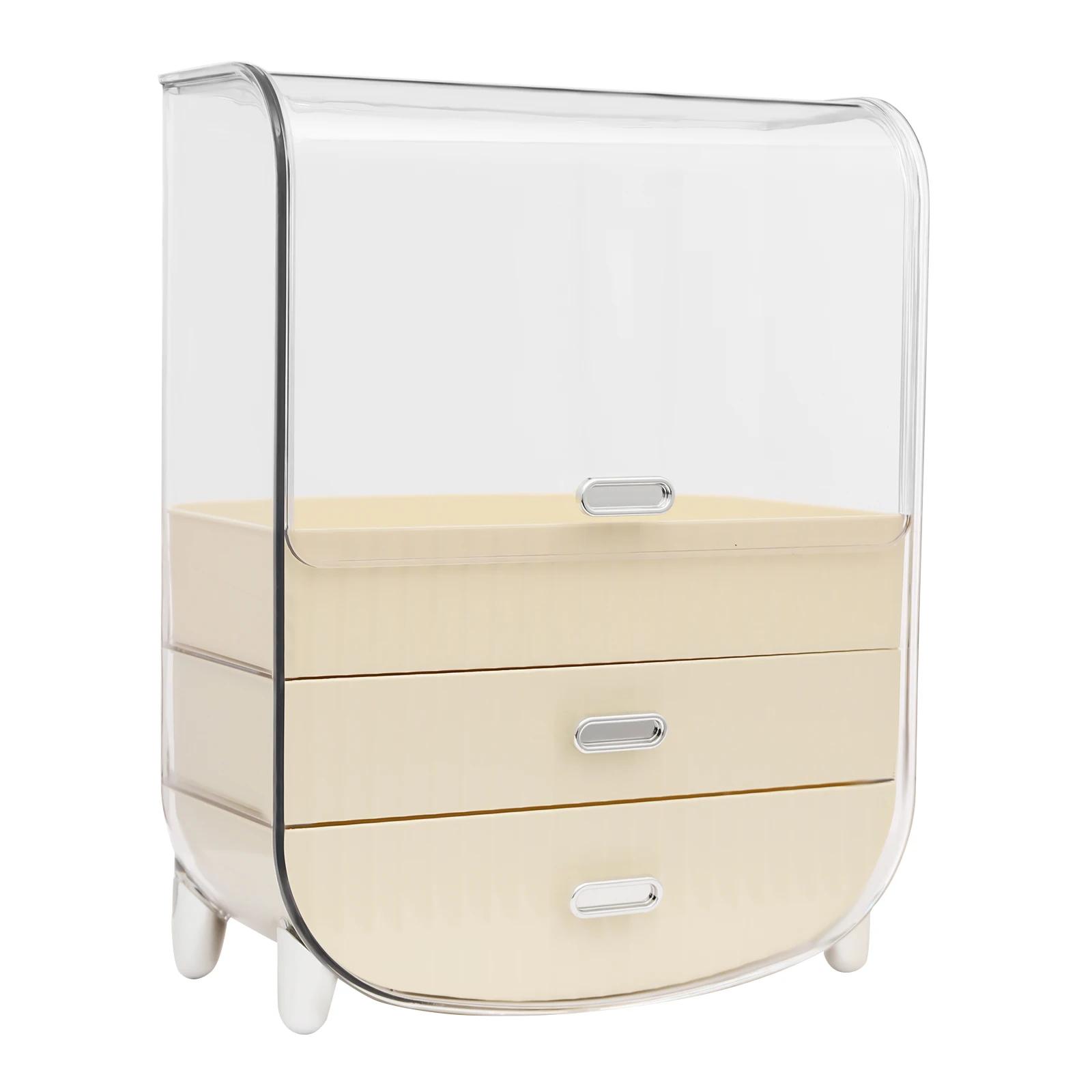 

Makeup Organizer, Clear PET Material, 2 Drawers, Ample Storage for Cosmetics & Skincare, Dustproof Cover, Ideal for Bedroom, GERMANY