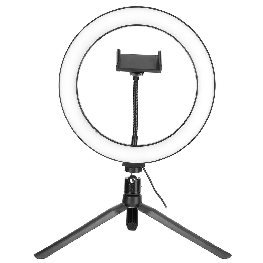 LED Ring Light 10 Levels Dimming Desktop Fill Lamp with 3 Color Temperature for Live Broadcast