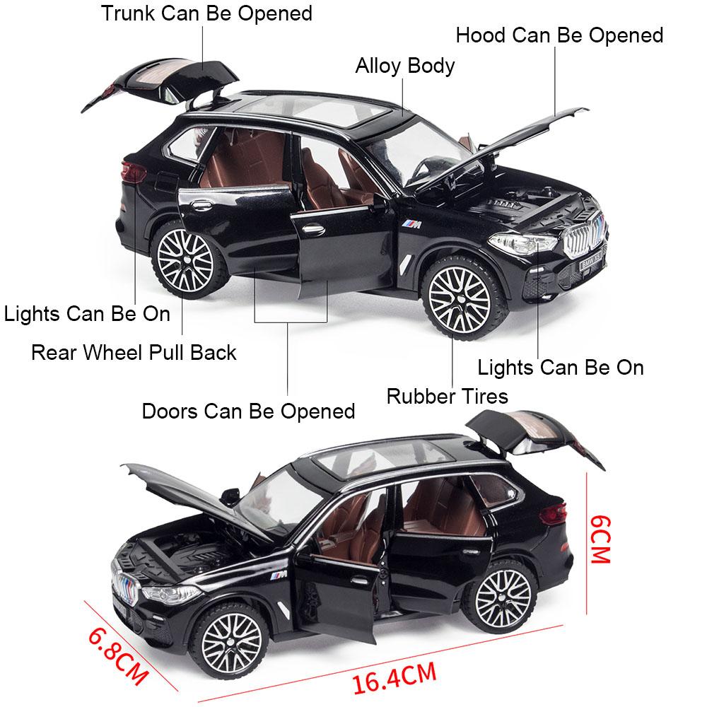 1:32 Scale M8 X5 Toy Alloy Diecast Car Model High Simulation Sound Light Pull Back Toys Vehicles Children's Interactive Toys