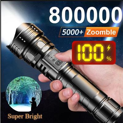 Torcia LED Super Luminosa Ricaricabile Portatile Ultra Potente Lampada a Torcia Retrattile Zoom Digitale Luce a Mano Per Campeggio