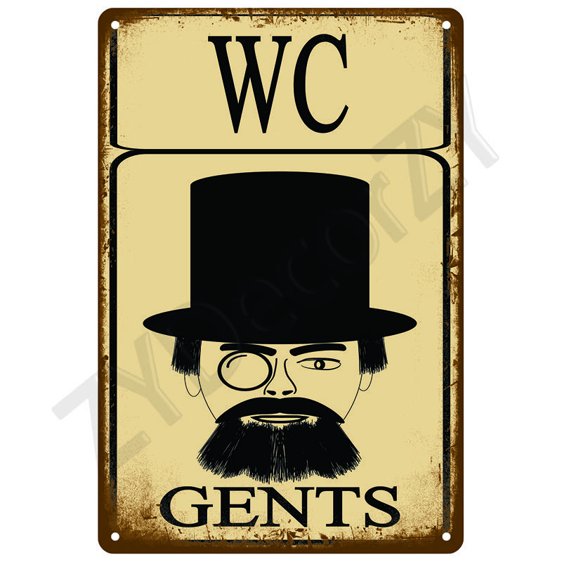 Retro Wall Art Mural Outdoor House Bathroom Home Room Decorations Decor Vintage Metal Signs Plates Tin Sign Posters Man Cave Bar