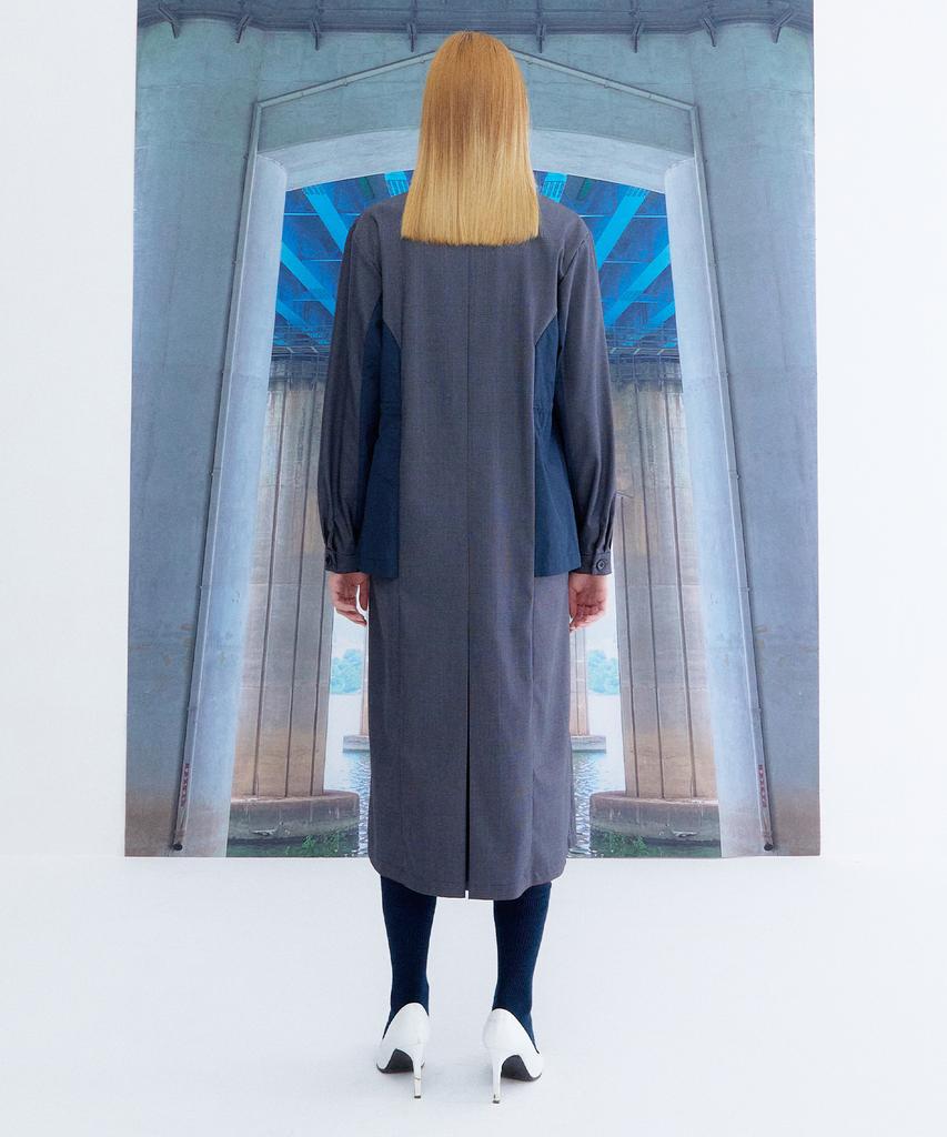 THE STUDIO K String Shirt Dress_Navy