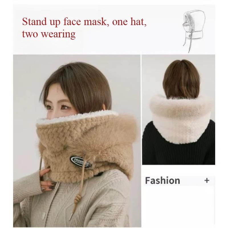 Winter Russian Hat with Face Mask - Thick Fleece Ear Flap Trapper Cap for Cycling Ski Cold Weather Windproof Thermal Protection