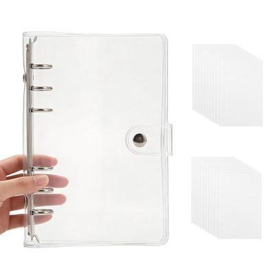 A6 Size Large Transparent 6-Hole Sticker Binder | Includes 20 Removable Sticker Sheets, 3D Sticker Storage, Planner Decoration, Scrapbook, Girl's Gift