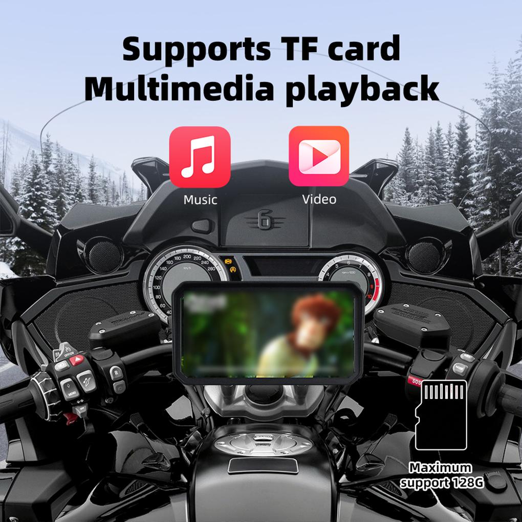 6inch 1080P HD Motorcycle Carplay Waterproof Android 12 4G DVR Multimedia Player Wireless CarPlay Android Auto Touch Screen