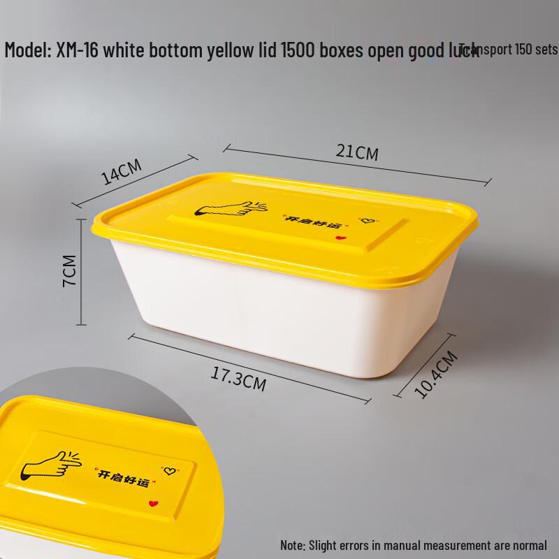 Disposable Rectangular Plastic Meal Box with Lid
