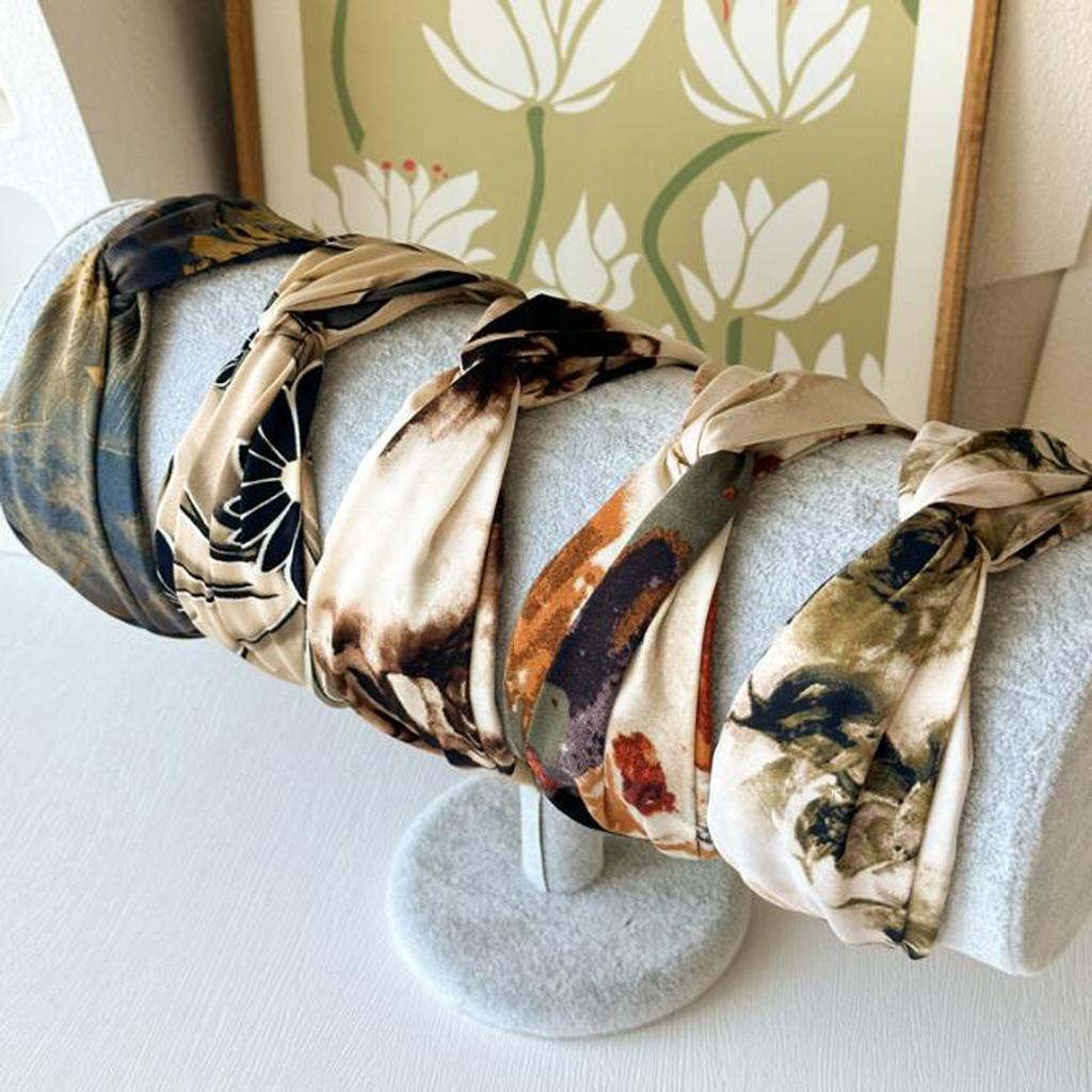 PROLY New Fashion Headband For Women Wide Side Flower Bohemia Hairband Cross Knot Turban Girls Autumn Casual Travel Headwear