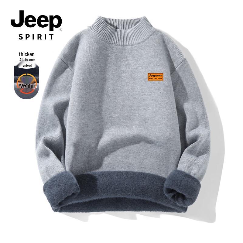 

JEEP SPIRIT Men s Fleece-Lined Winter Pullover Sweater L
