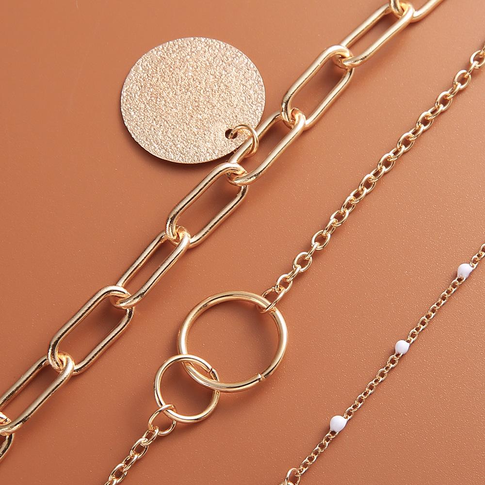 Bransoletka Prosta z Podwójnym Pierścieniem i Koralikami Wiatrowymi Bransoletka Indywidualna Zimny Wiatr Zestaw 3-częściowy