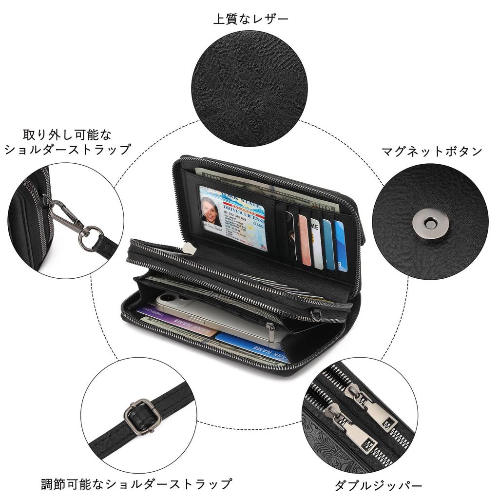 SENDEFN Damen Smartphone Umhängetasche, Große Kapazität, Multifunktional, Bedruckt, Smartphone Tasche mit Doppelreißverschluss, Beliebte und Stilvolle Umhängetasche
