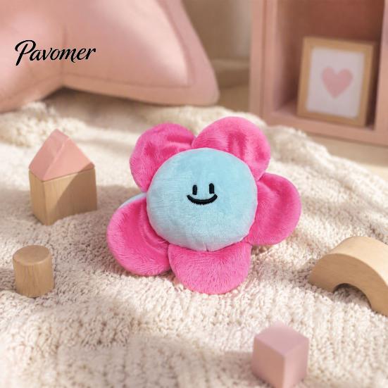 Internal Spiky Ball Toy Crinkle Flower Dog Toy, Squeaky Inside, Plush Puppy Cute Floral Chew Interactive Fetch for Small And Medium Dogs Durable
