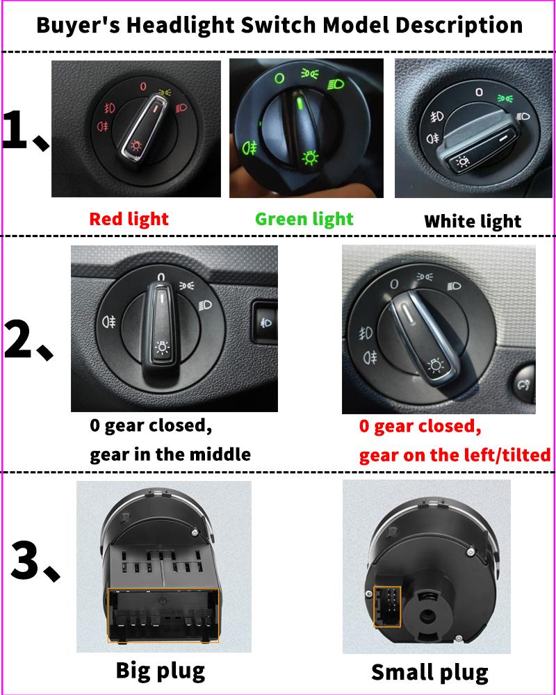 Headlight Automatic Switch For Volkswagen T-Roc A11 D11 2017-2025 2018 2019 2025 2025 Car Accessories Upgrade Tuning Modificati
