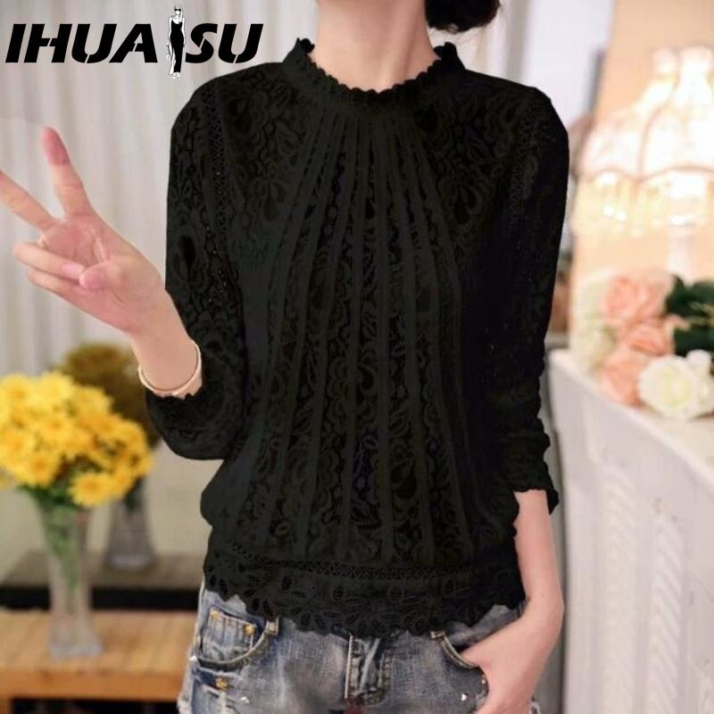 

IHUASU Женская Мода Повседневные Однотонные Блузки и Рубашки с Принтом с Длинным Рукавом S чёрный