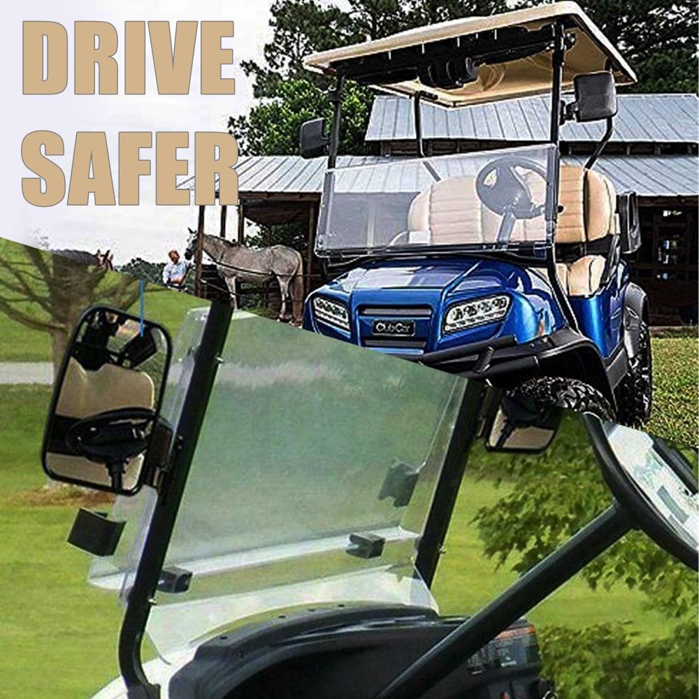 1Pair Universal Golf Cart Side Mirrors Folding Rearview Mirror For Ezgo Club Car Yamaha Star Zone Carts Replacement Accessories