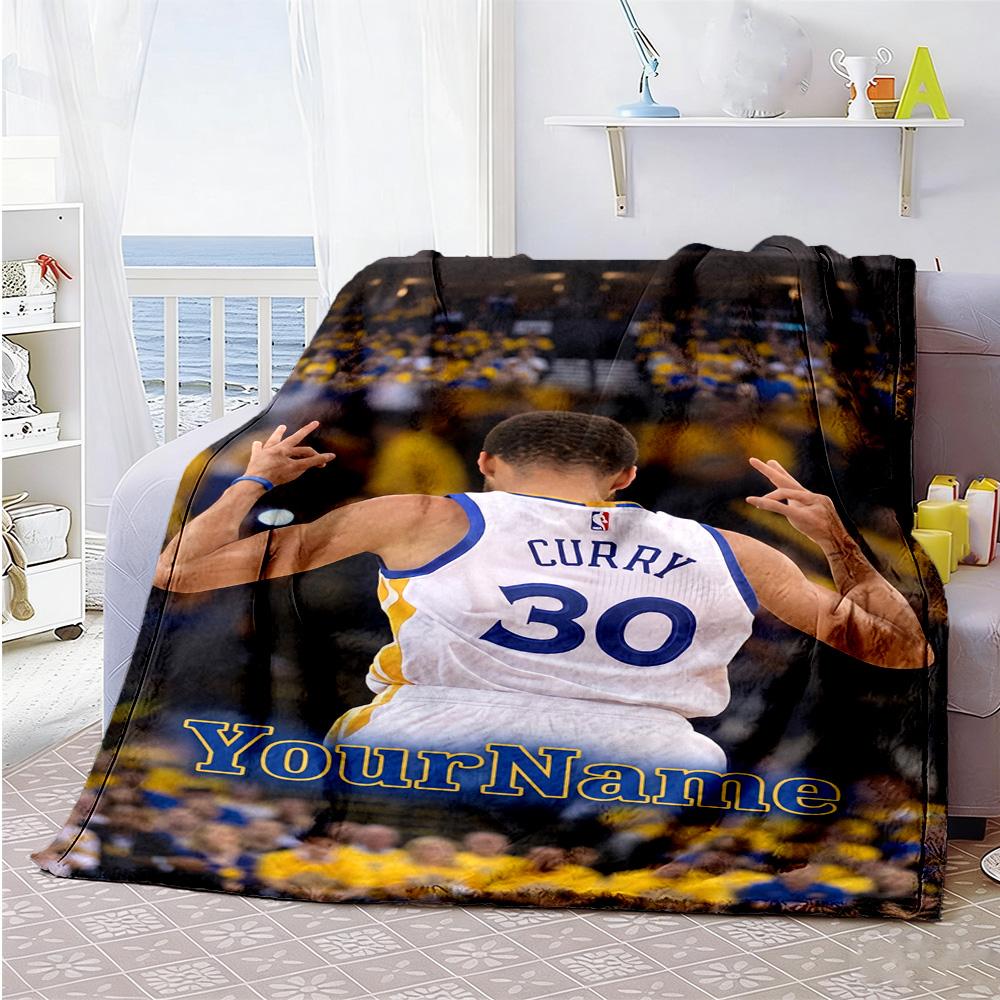 Curry Personalized Text Blanket Throw Customizable Blanket Durable Comfort Versatile For Nap Seaside Picnics Bed Allseason Use