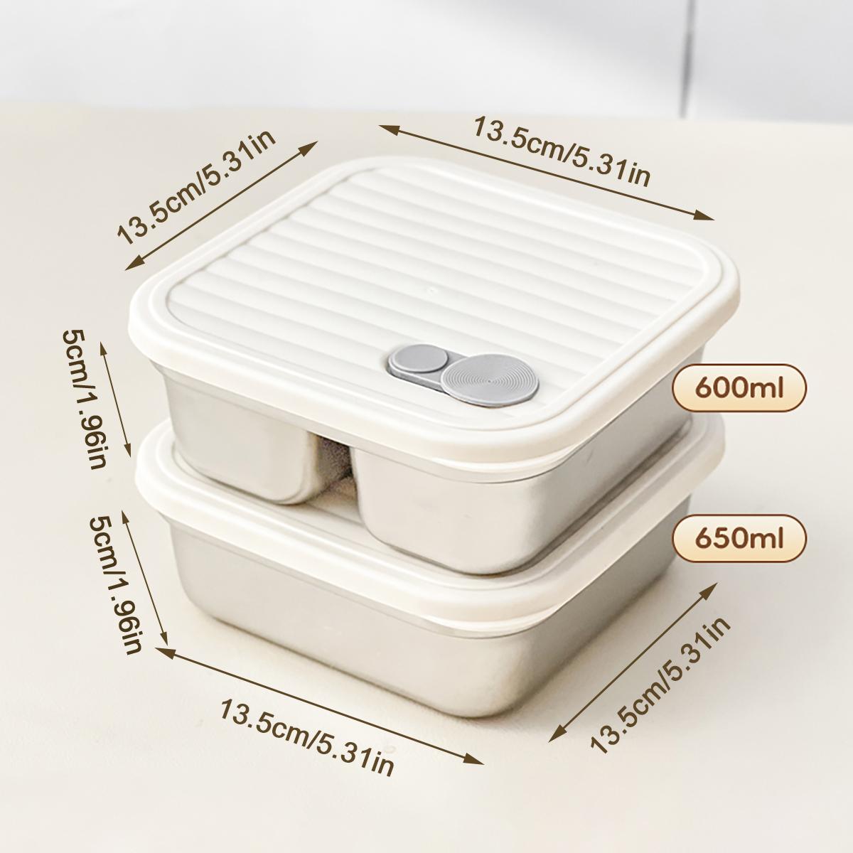 

WORTHBUY 2Pcs 304 Stainless Steel Food Container Stackable Fridge Sealed Fresh-Keeping Box Fruit And Vegetable Meat Storage Box