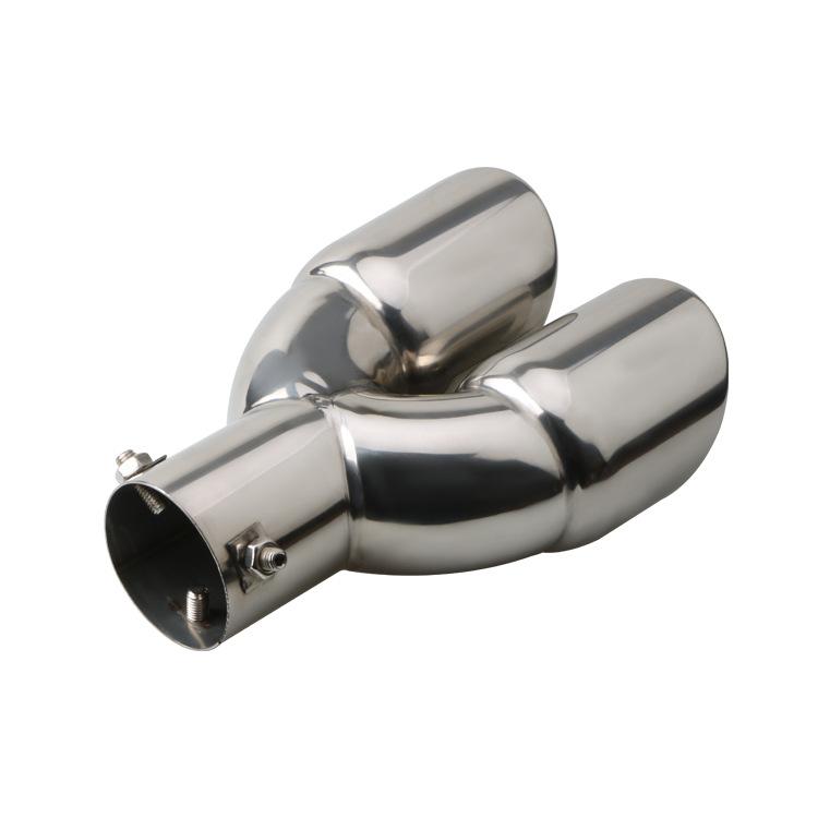 1Pc Universal Car Exhaust Muffler Tip Round Stainless Steel Car Tail Rear Chrome Round Exhaust Pipe Tail Muffler Tip Pipe Silver A
